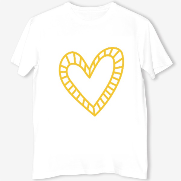 Футболка «Желтое сердце, нарисованное в стиле цветных карандашей»