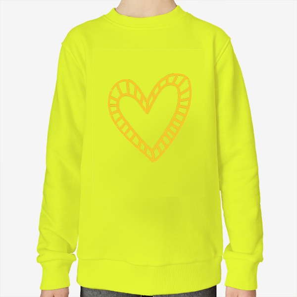 Свитшот «Желтое сердце, нарисованное в стиле цветных карандашей»
