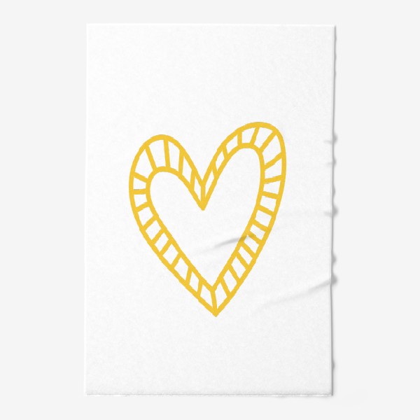 Полотенце «Желтое сердце, нарисованное в стиле цветных карандашей»