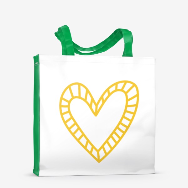 Сумка-шоппер «Желтое сердце, нарисованное в стиле цветных карандашей»