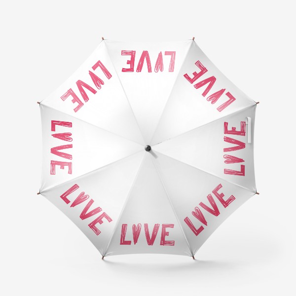 Зонт «Надпись Love и сердечко»