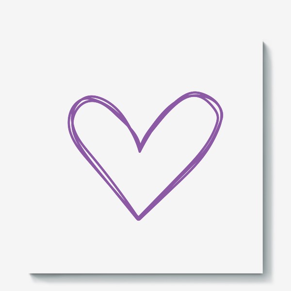 Холст «Фиолетовое сердце, нарисованное фломастером»