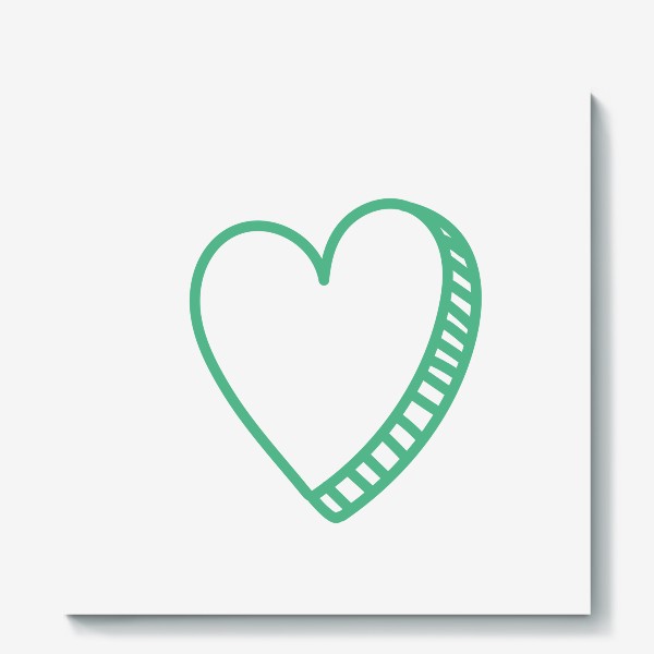 Холст «Зеленое сердце, нарисованное фломастером»
