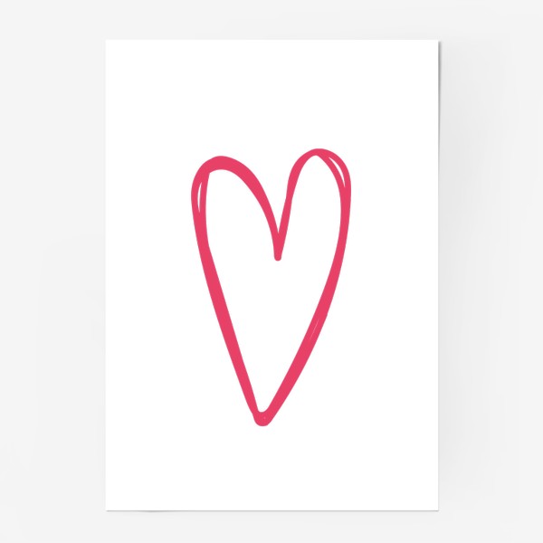 Постер «Красное сердце, нарисованное фломастером»