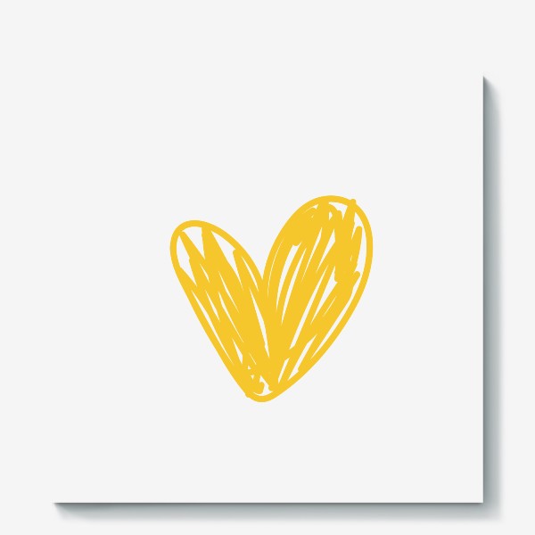 Холст «Сердце, нарисованное желтым фломастером»