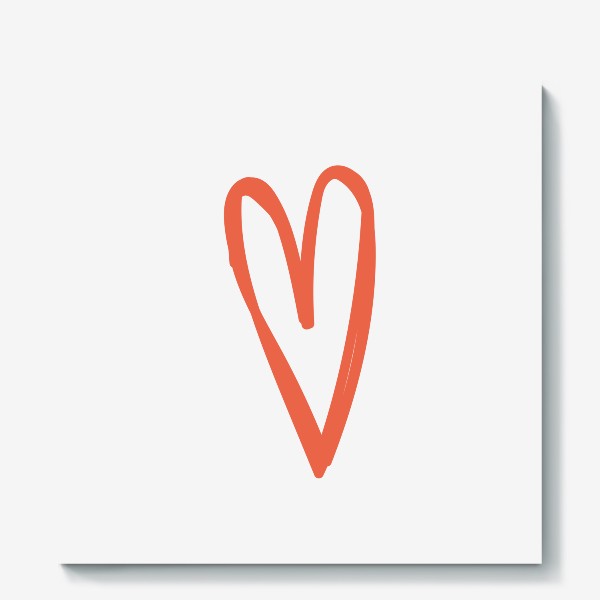 Холст &laquo;Сердце, нарисованное оранжевым карандашом&raquo;