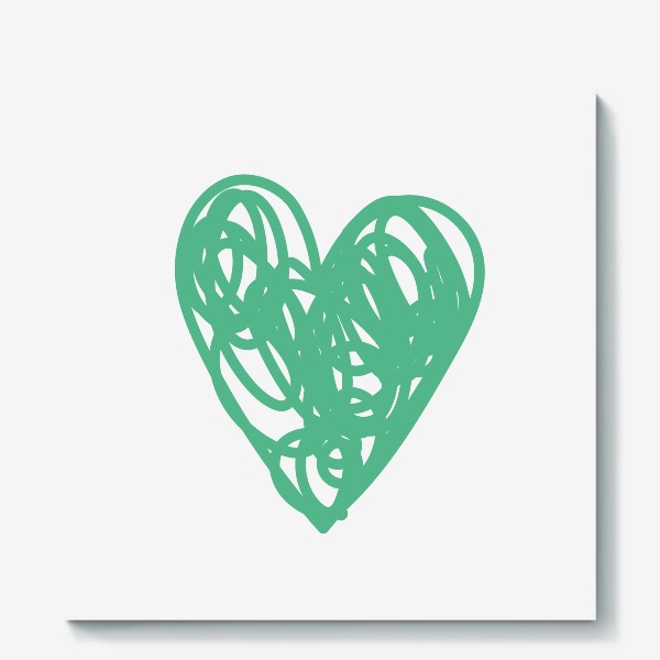 Холст &laquo;Сердце, нарисованное зеленым фломастером&raquo;