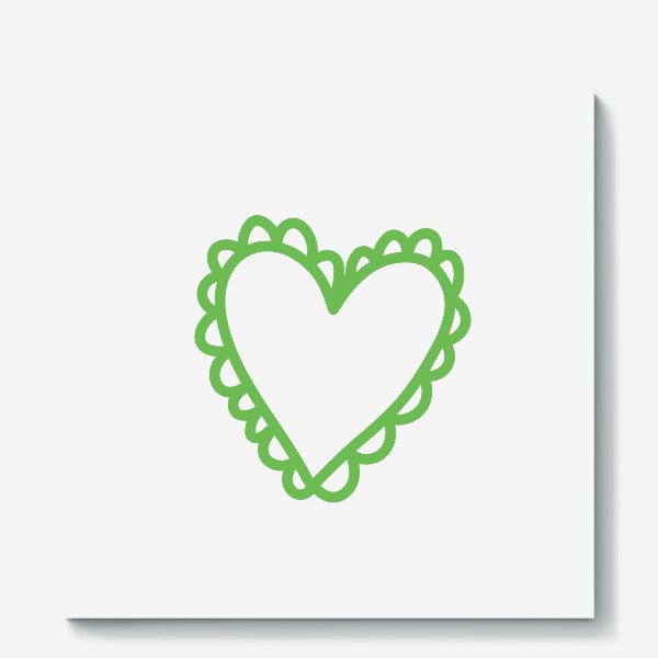 Холст «Сердце, нарисованное зеленым фломастером»