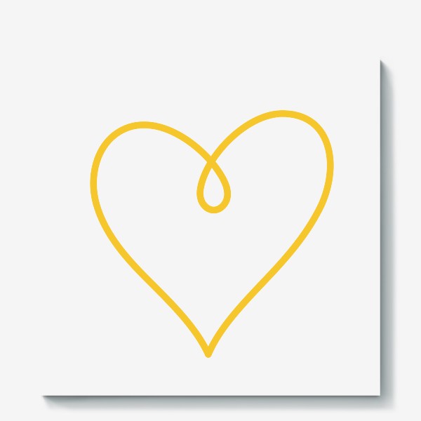 Холст «Сердце, нарисованное желтым фломастером»