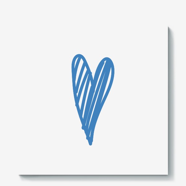 Холст «Сердце, нарисованное синим фломастером»
