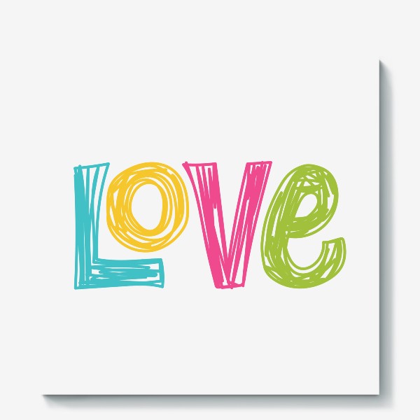 Холст «Любовь. Разноцветная надпись Love»
