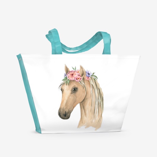 Пляжная сумка &laquo;Лошадь в цветах&raquo;