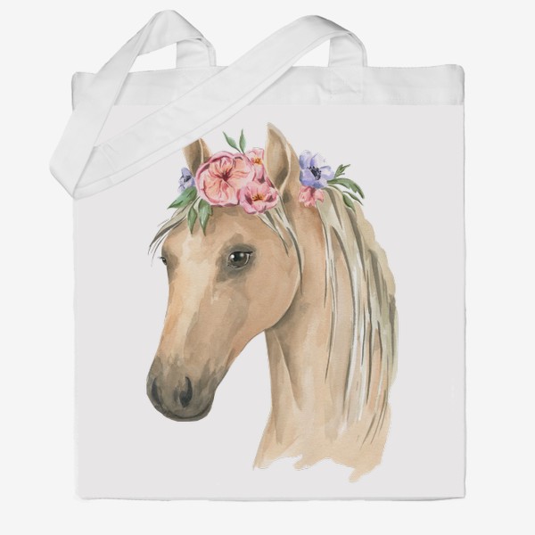 Сумка хб «Лошадь в цветах»
