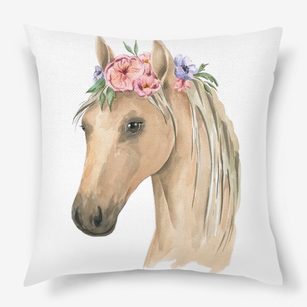 Подушка «Лошадь в цветах»