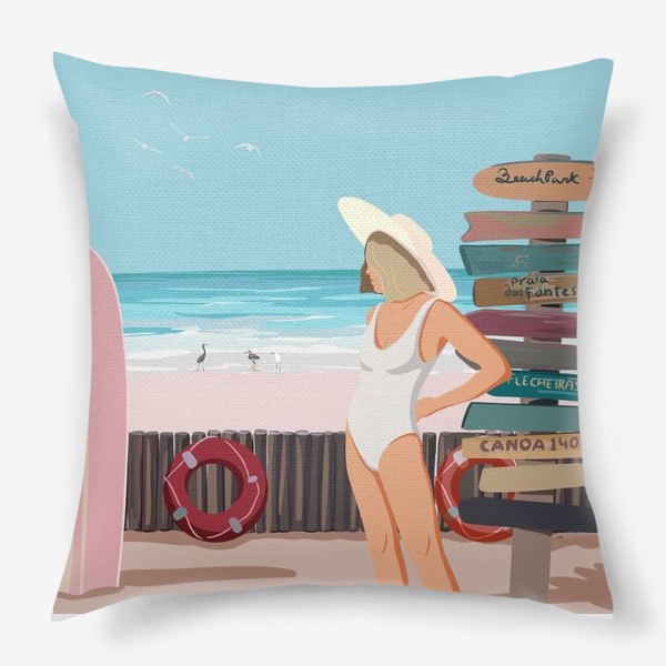 Подушка «Пляж, отдых»
