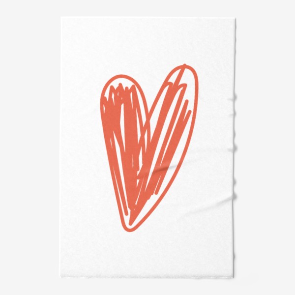 Полотенце «Красное сердце, нарисованное фломастером»