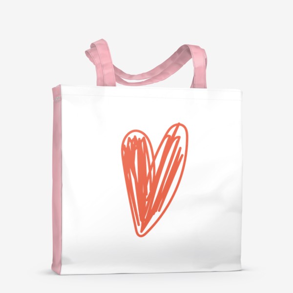 Сумка-шоппер «Красное сердце, нарисованное фломастером»