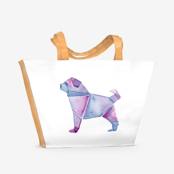 Пляжная сумка «Щенок оригами »