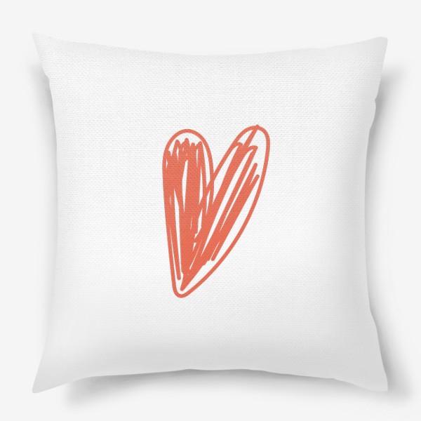 Подушка «Красное сердце, нарисованное фломастером»