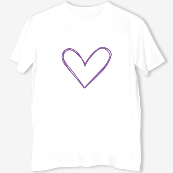 Футболка «Фиолетовое сердце, нарисованное фломастером»