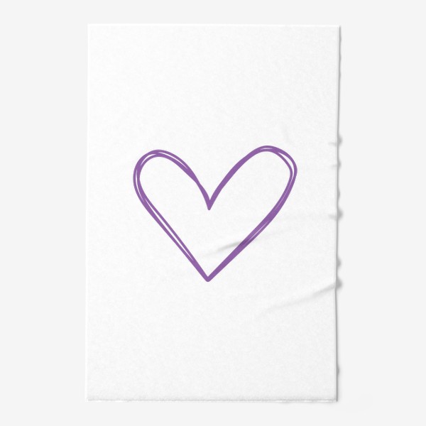 Полотенце &laquo;Фиолетовое сердце, нарисованное фломастером&raquo;