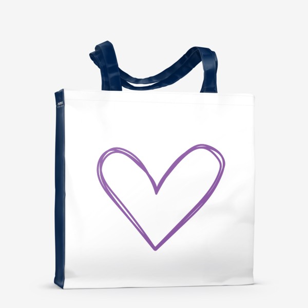Сумка-шоппер «Фиолетовое сердце, нарисованное фломастером»