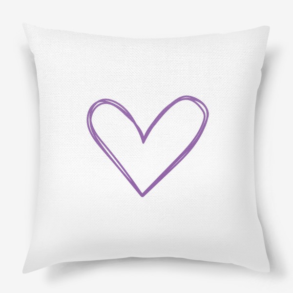 Подушка «Фиолетовое сердце, нарисованное фломастером»