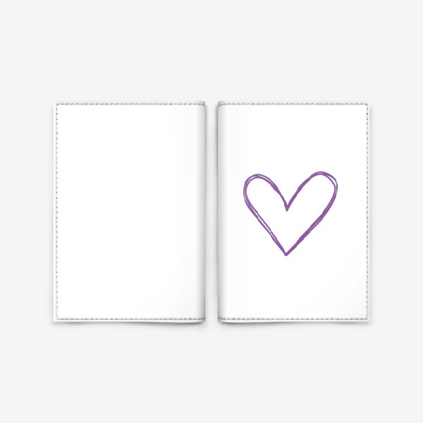 Обложка для паспорта «Фиолетовое сердце, нарисованное фломастером»