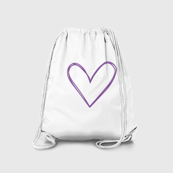 Рюкзак «Фиолетовое сердце, нарисованное фломастером»