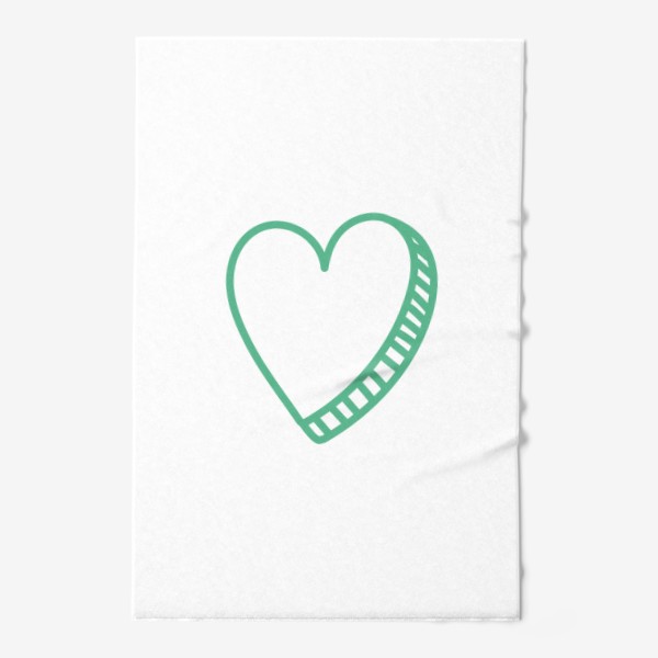 Полотенце «Зеленое сердце, нарисованное фломастером»
