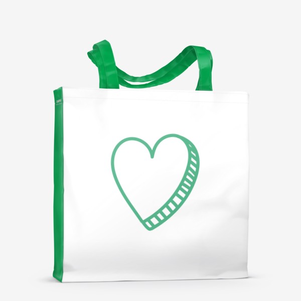Сумка-шоппер «Зеленое сердце, нарисованное фломастером»