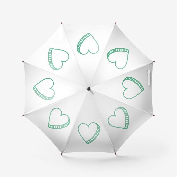 Зонт &laquo;Зеленое сердце, нарисованное фломастером&raquo;