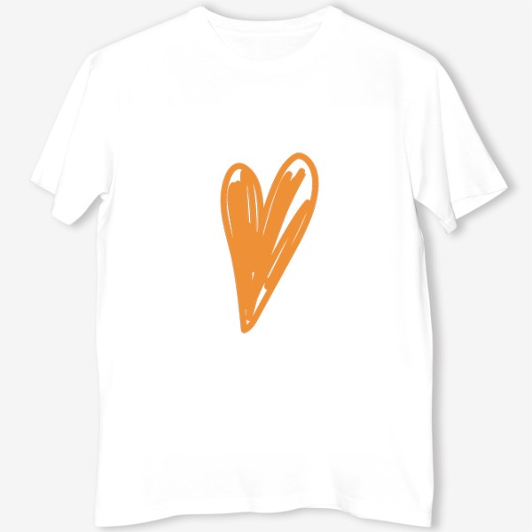 Футболка &laquo;Оранжевое сердце, нарисованное фломастером&raquo;