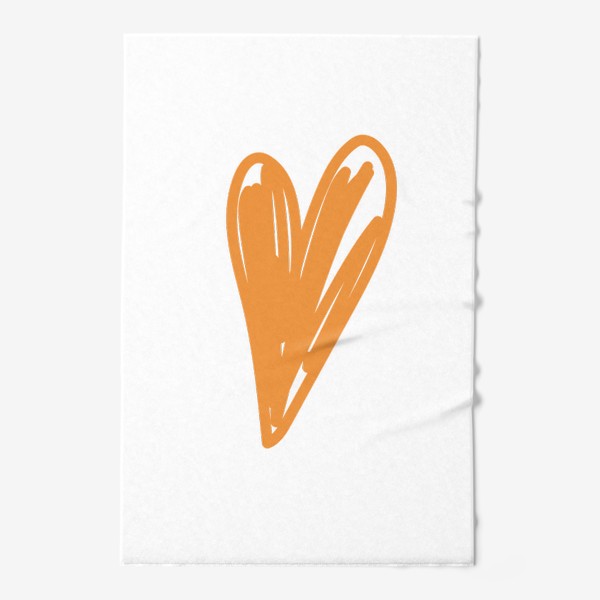 Полотенце &laquo;Оранжевое сердце, нарисованное фломастером&raquo;