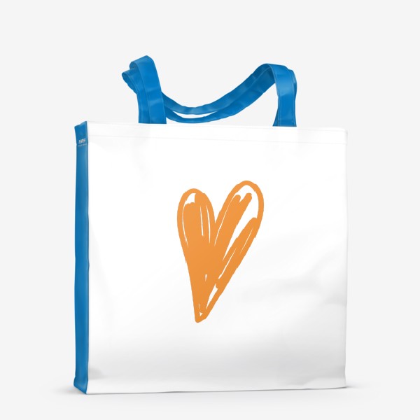 Сумка-шоппер «Оранжевое сердце, нарисованное фломастером»