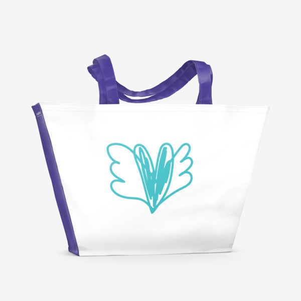 Пляжная сумка «Крылатое сердце. Любовь»