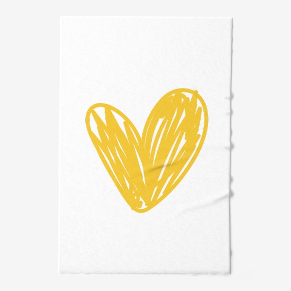 Полотенце «Сердце, нарисованное желтым фломастером»