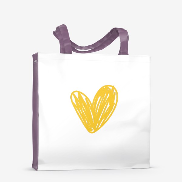 Сумка-шоппер «Сердце, нарисованное желтым фломастером»