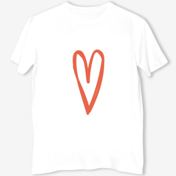 Футболка «Сердце, нарисованное оранжевым карандашом»