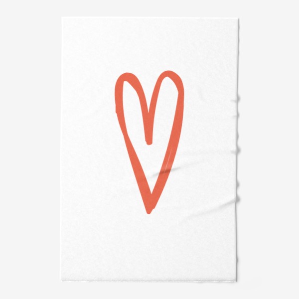 Полотенце &laquo;Сердце, нарисованное оранжевым карандашом&raquo;