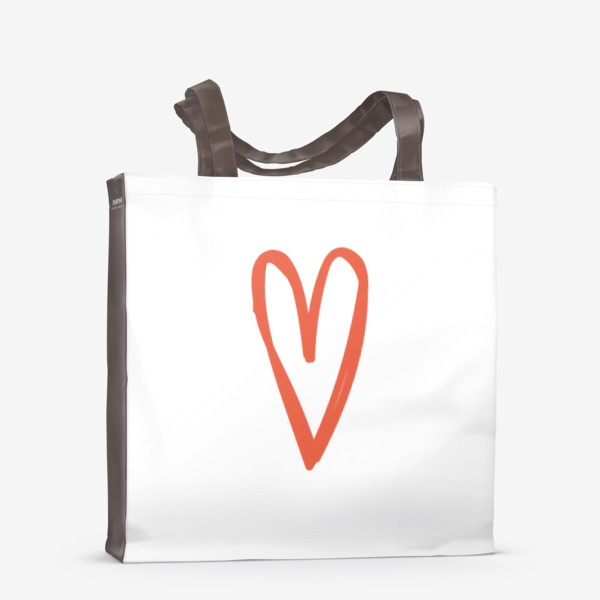 Сумка-шоппер &laquo;Сердце, нарисованное оранжевым карандашом&raquo;