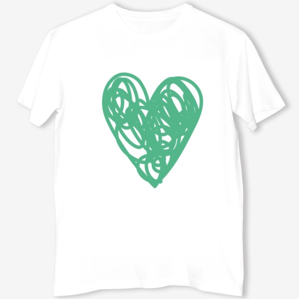 Футболка «Сердце, нарисованное зеленым фломастером»