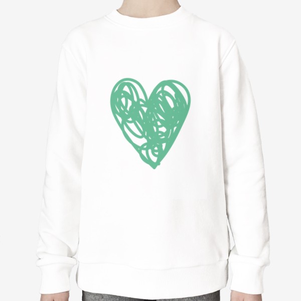 Свитшот «Сердце, нарисованное зеленым фломастером»