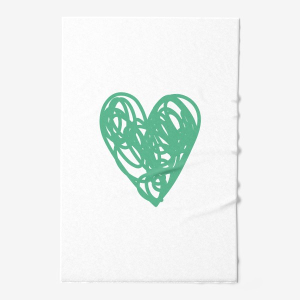 Полотенце «Сердце, нарисованное зеленым фломастером»