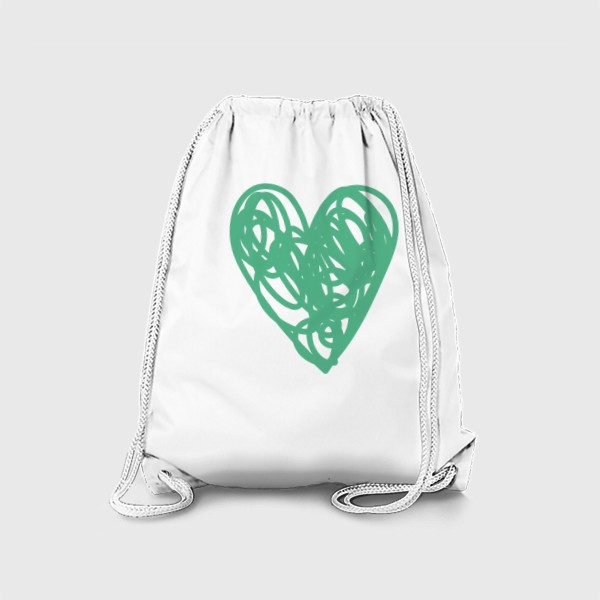 Рюкзак «Сердце, нарисованное зеленым фломастером»