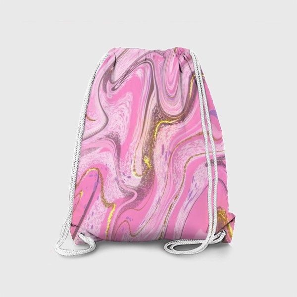 Рюкзак «Абстрактный розовый с золотом»