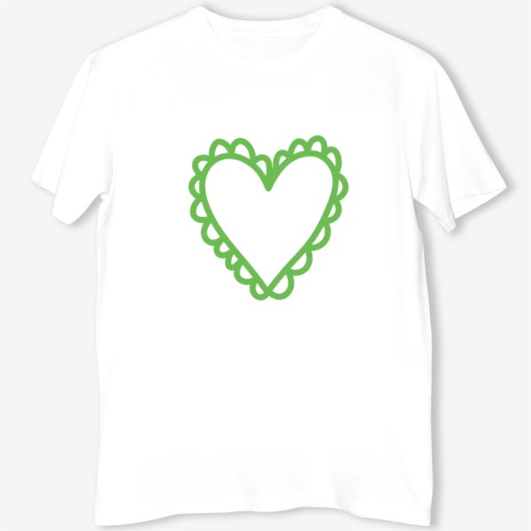 Футболка «Сердце, нарисованное зеленым фломастером»