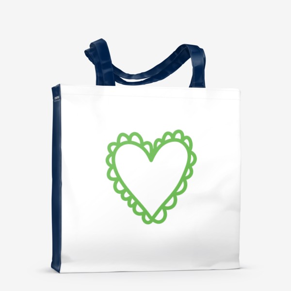 Сумка-шоппер &laquo;Сердце, нарисованное зеленым фломастером&raquo;