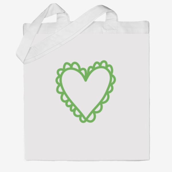Сумка хб «Сердце, нарисованное зеленым фломастером»