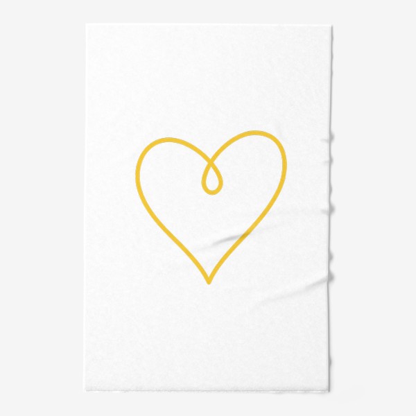 Полотенце &laquo;Сердце, нарисованное желтым фломастером&raquo;